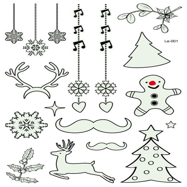 

christmas decorations luminous sticker new year gifts for kids christmas snowflake waterproof glowing tattoo stickers navidad . wmtwms