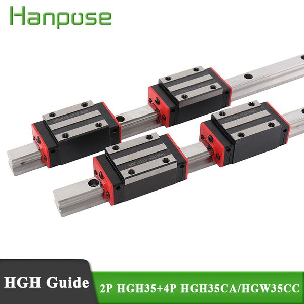 

2pcs linear rail hgh35 and 4pcs hgh35ca or hgw35cc linear guide rails block 300mm for cnc milling machine