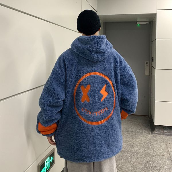 

2021 new couple's winter new men warm casual oversize parkas woman hooded graphic printed fashion clothing yccp, Black