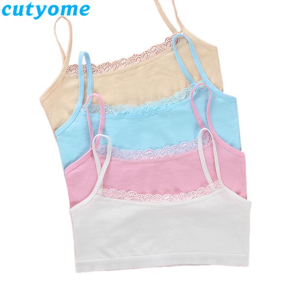 

cutyome 10pcs/lot teenage girls bra and underwear cotton lace wireless young student training bras teens puberty clothing undies c1021, Camo