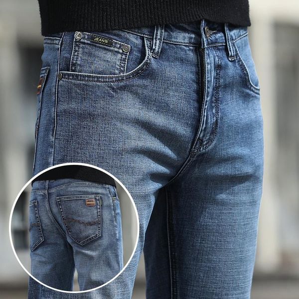 

2020 new jeans men classical jean straight leg male casual pants plus size 28-40 cotton denim trousers ropa hombre, Blue