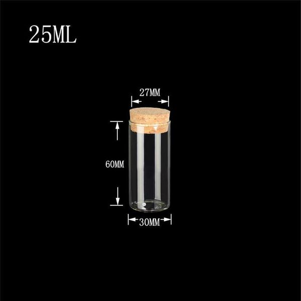 

30*60mm 25ml glass vials jars test tube with cork ser empty glass transparent clear bottles 5 jllqsx