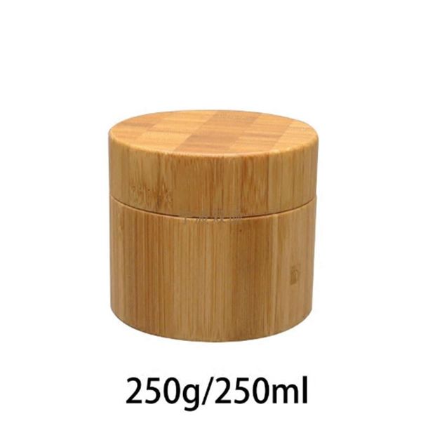 

250g bamboo container plastic wood cream jar, cream jars cosmetic packaging empty bamboo plastic cosmetic jar with lid reuse