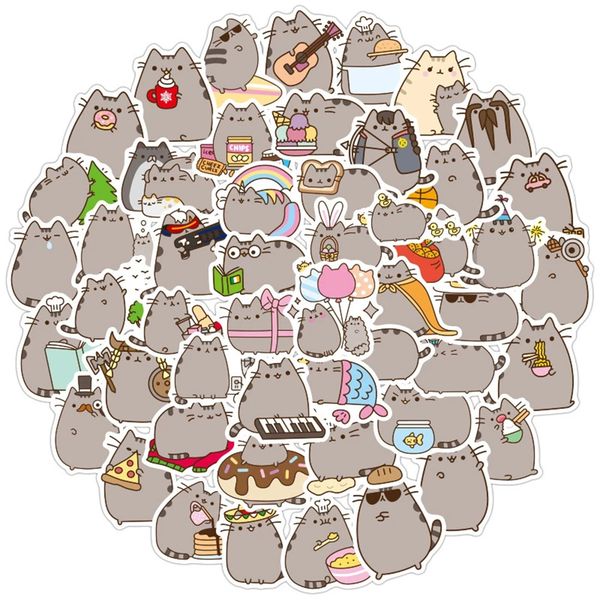 

10/30/50pcs puggy cat graffiti stickers children's cartoon stickers mobile phone water cup luggage pvc waterproof stickers car