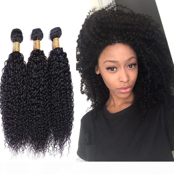 

хорошее качество 7а необработанное бразильского kinky завитого virgin человеческих волос 3bundles плетение лучших продажи virgin бразильское, Black