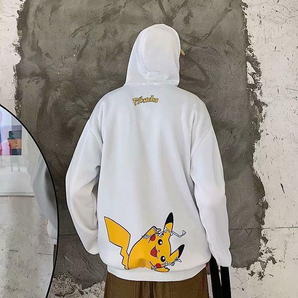 

autumn and winter yuansufeng bikaqiu sweater men's and women's hooded loose lovers' wear korean student trend coat, Black