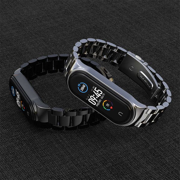 

suitable for bracelet 5 4 / 3 wristband, metal nfc version, anti dropping personality tide replacement band, stainls steel wristband