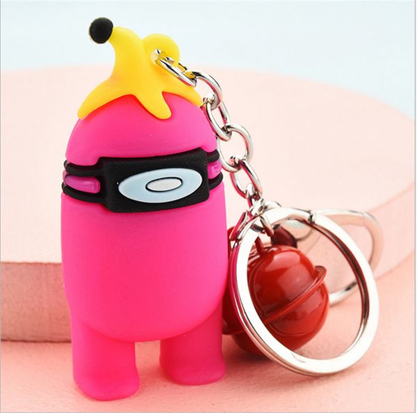 

among us designers keychain games among us keychain anime cute cartoon colourful keyrings keychains car keys pendent bell accessories g10702, Red;brown