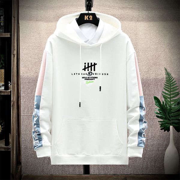 

harajuku letter print sweatshirts hoodies streetwear 2020 hip hop casual loose hooded sweatshirt men, Black