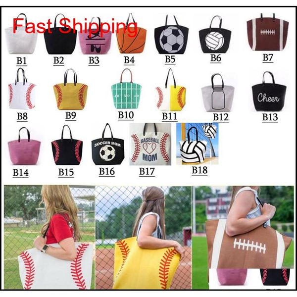 

18styles canvas bag baseball tote sports bags softball shoulder bag football soccer basketball cotton canvas tote handbags gga189 yxfzx