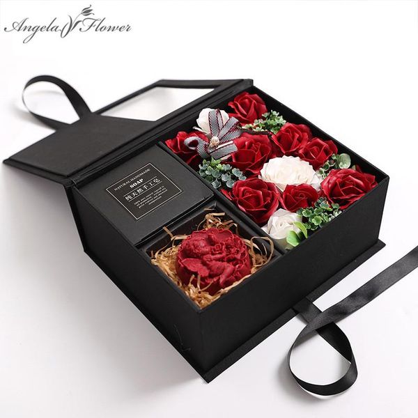 

creative christmas gift soap flower gift box rose new year birthday valentine's day with soap wedding home decoration craft