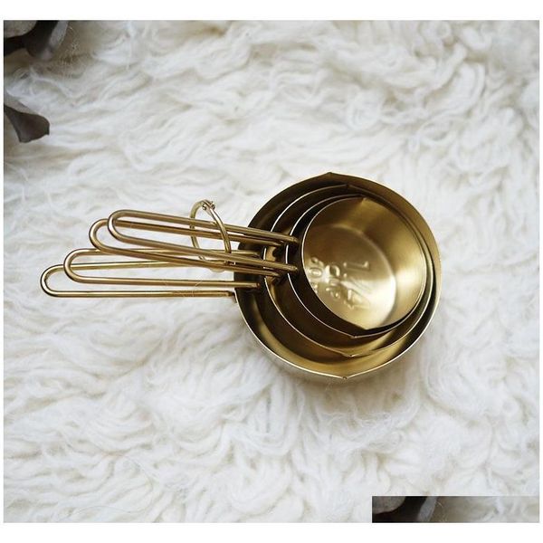 

copper stainless steel measuring cups 4 pieces set kitchen tools making cakes and baking gauges measuri jllgjb xhlight