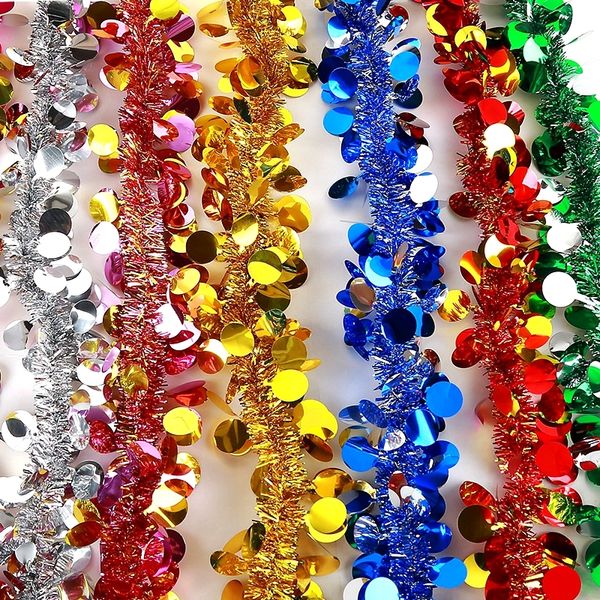 

2m colorful tinsel garland ribbon bar shiny christmas tree hanging ornaments wedding party decoration