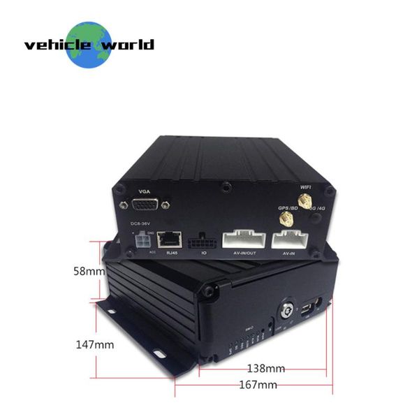 

kits gps wifi 1080p ahd 2.0mp hdd sd card 6channels mobile dvr for vehicle car taxi trailer truck school bus, Black;white