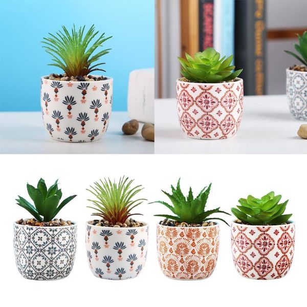 

mini fake succulent plants artificial plastic potted faux plants for home office table decoration
