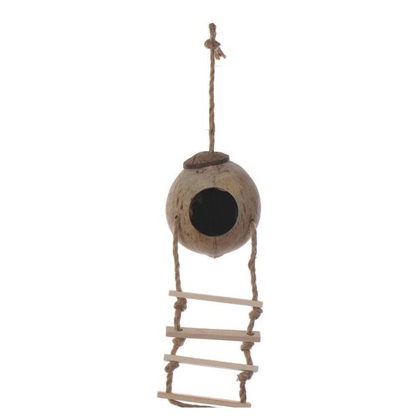 

new natural wooden parrot toys coconut shell wood handmade parrot house matching ladder b qylrlf sports2010