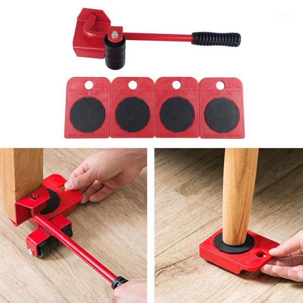 

5pcs pro practical furniture mover tools set home transport heavy objects moving lifter wheel roller for sofa beds bookcases new1