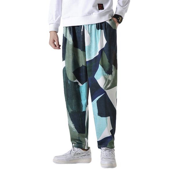 

2021 new spring autumn printouts hip hop punk fashionable runners men's sweatpants sweat pants 66ml, Black