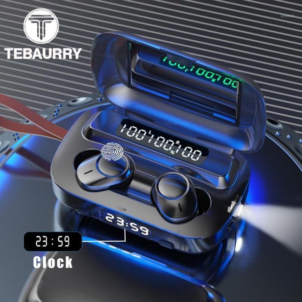 

tws bluetooth 5.1 earphone stereo wireless headphones sports waterproof wireless earphones touch earbuds with clock1