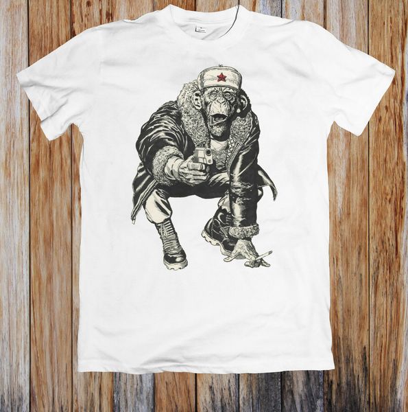 

sport never enough monkeys with guns funny t shirt 2020 new fashion cotton men clothing slim fit plus size t-shirts