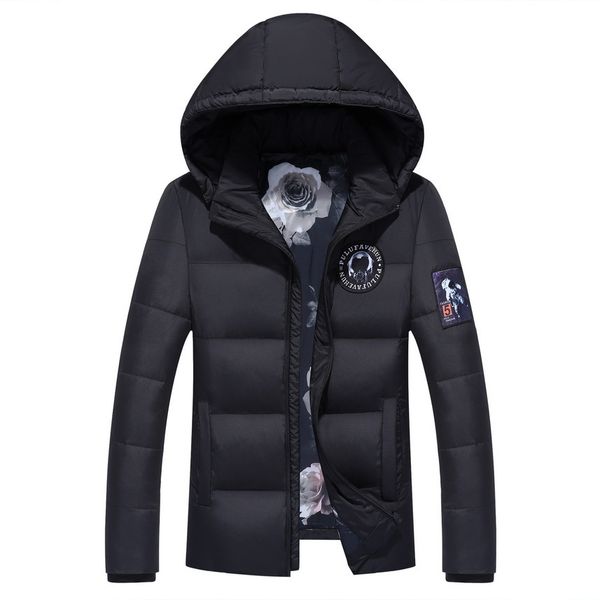 

new men's outdoor leisure short et thickened white duck down winter suit, Black