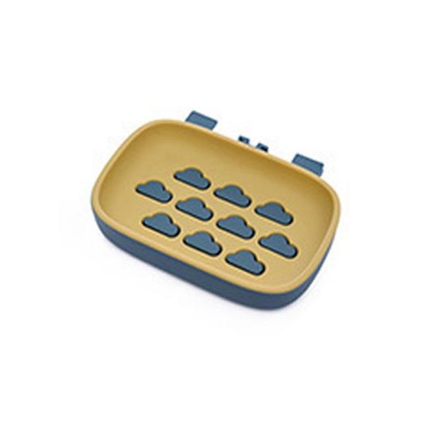 

self-adhesive double layer soap holder no drilling wall-mounted soap dish tray sponge clouds drain rack bathroom accessories q sqchjt