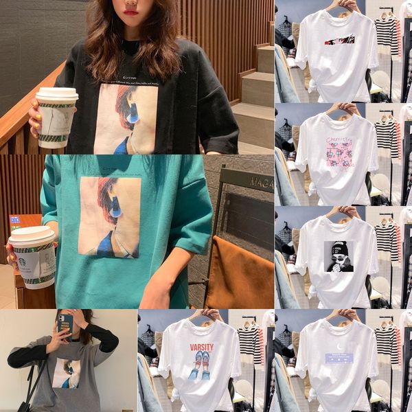 

mmjpi female summer new fashion korean medium bottom 6065 students loose and versatile net red short summer white fashionable whitesleeve to