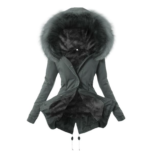

winter jacket women new plus size 3xl hooded slim long parka mujer cotton padded overcoat casual black coat female #3 201130