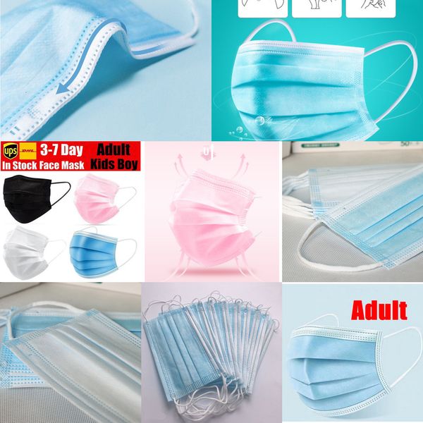 

ply disposable face pink blue white 3 breathable for blocking dust air anti-pollution mask kids boy masks 3-7daysoutletfj5l