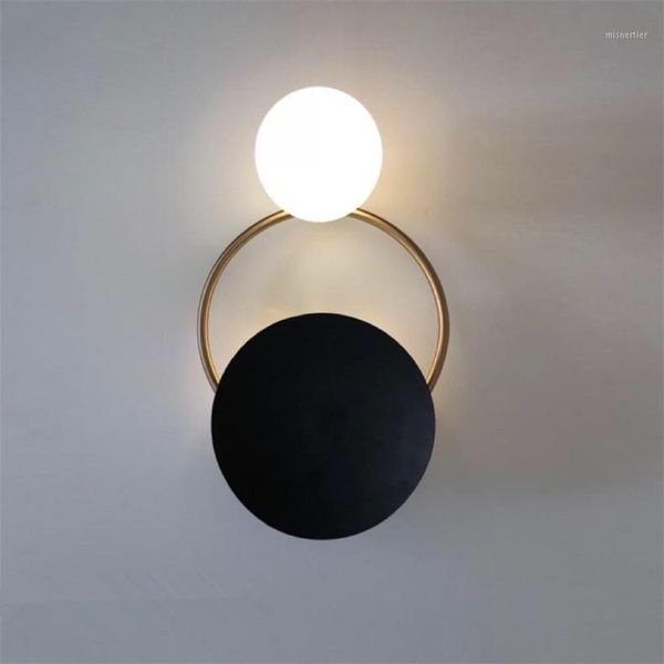 

wall lamp modern bedside led art brass foyer background restaurant aisle sconce lighting bedroom light1