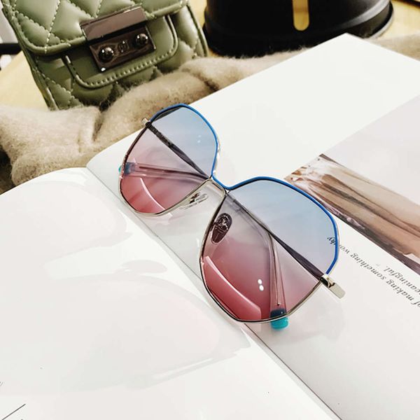 

sunglasses new women's irregular round polarized metal simple sunglasses uv protection, White;black