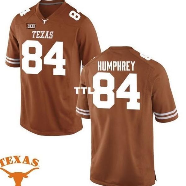

121 texas longhorns lil j. humphrey #84 real full embroidery college jersey size s-4xl or custom any name or number jersey, Black