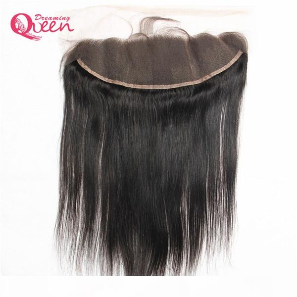 

brazilian straight human hair closure brazilian virgin hair lace frontal closure pre-plucked 13x4 ear to ear bleached knots closure, Black