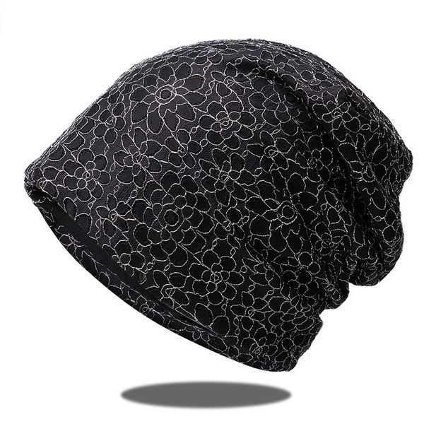 

beanie/skull caps print lace floral hat female breathable embroider cap cover gentle women all seasons fashion unique beanie hats trend, Blue;gray