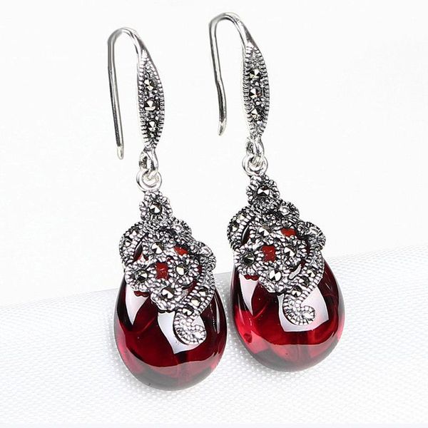 

dangle & chandelier moonrocy silver color vintage opal waterdrop earrings red green crystal for women girls jewelry drop gift