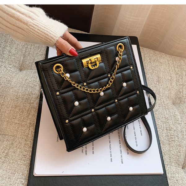 

hbp fashion bags square tote bag 2021 fashion new high-quality pu leather women's designer handbag chain shoulder messenger bag