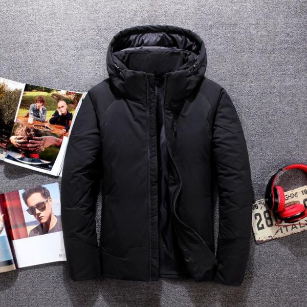 

2020 winter men down cotton jackets coats men's thick warm coat hooded casual jacket male, Black