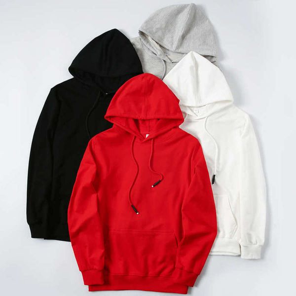 

and spring men's autumn cotton hooded pullover simple foundation versatile bottoming shirt loose casual sports sweater, Gray