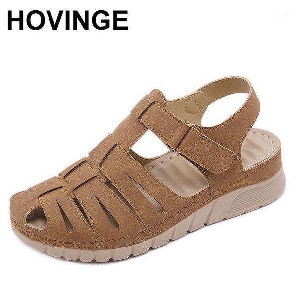 

hovinge hollow out women sandals ladies platforms shoes crochet buckle wedges beach sandals woman shoes buty damskie1, Black