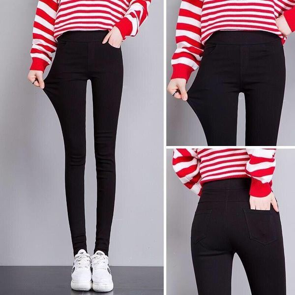

2020 new high elastic skinny jeans for women pencil legging stretch black slim legging jeans denim lady jeans, Blue