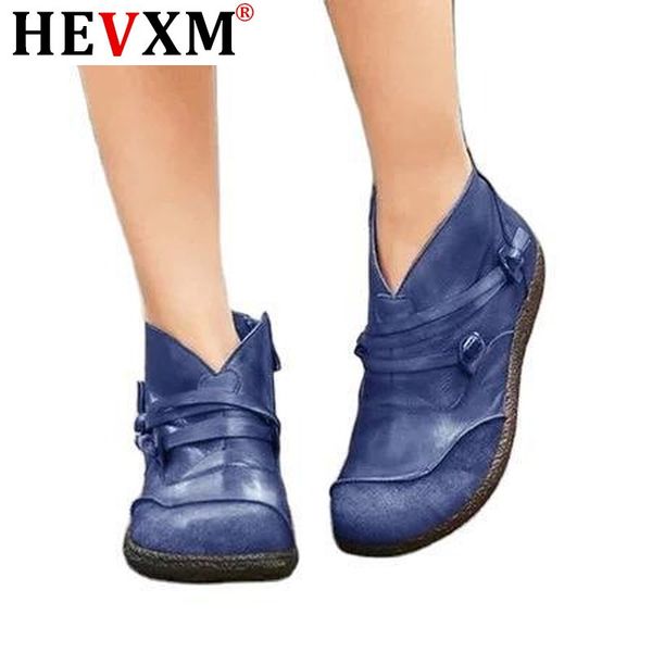 

2020 autumn winter retro women boots fashion genuine leather ankle boots zapatos de mujer vintage warm botas, Black