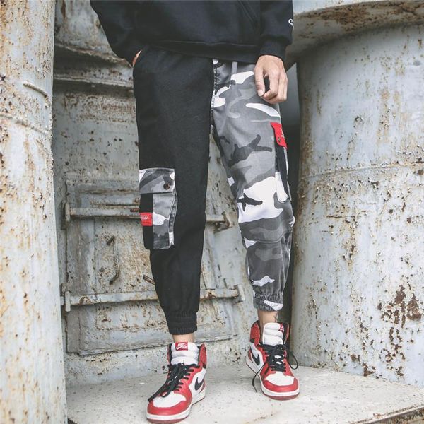 

men's jeans fashion brand korean style loose straight leg capris for elastic camouflage pants, Blue