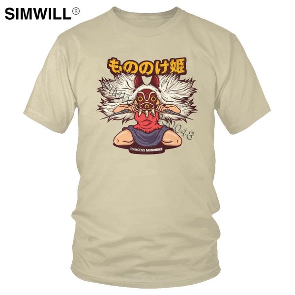 

новизна мужской аниме tee мононоке hime с коротким рукавом studio ghibli га миядзаки принцесса wolf tshirt подарок толстовка с капюшоном тол