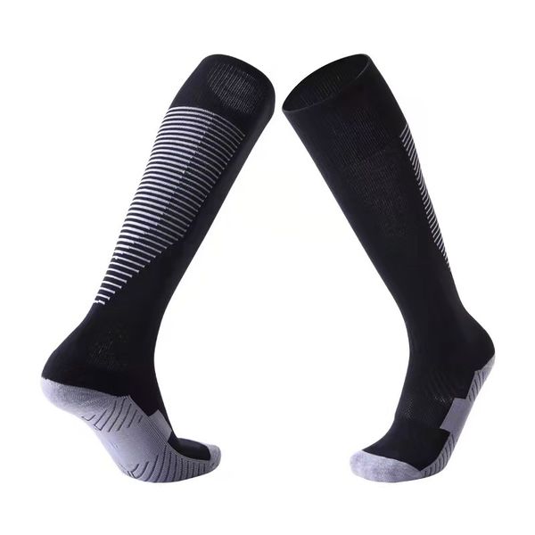 

children's non slip over knee football socks thickened towel bottom long tube socks comfortable wear resistant sports socks wholesal09, Black