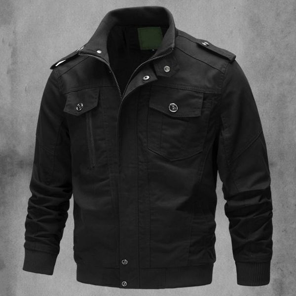 

2020 новая зима mens пальто способа твердая с длинным рукавом bomber jacket мужской streetwear повседневный карман на молнии верхняя одежда, Black;brown