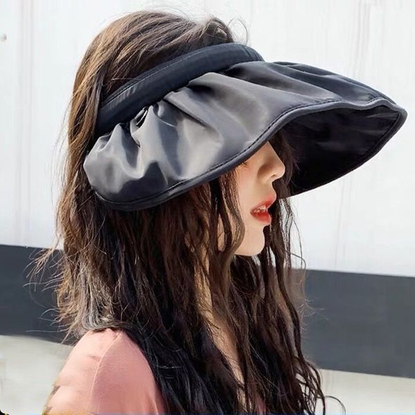 

spring summer sun hat female net red cap face sheild sun visor gorra decoration bonnet panama hat for women's hats peaked cap y200714, Blue;gray