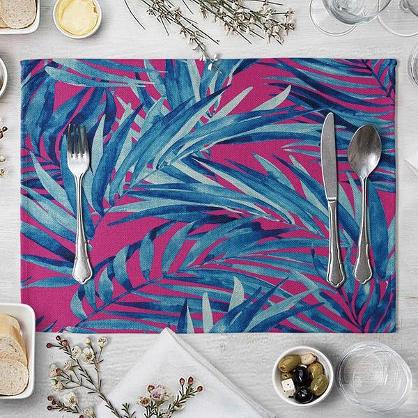 

цветы листья узор плацмат обеденный стол коврики питьевые республики хлопковые льняные прокладки 4232 см кухонные аксессуары f wmtraa