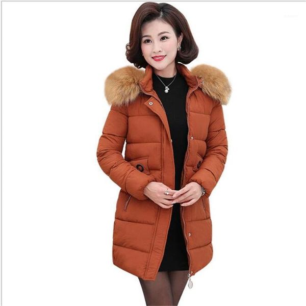 

2019 fashion new parka women winter jacket women's casual ladies long solid color warm woman coat abrigos g1621, Tan;black