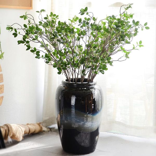 

decorative flowers & wreaths 1 pc artificial branch flower leaf green plant branches simulation leaves wedding diy bouquet