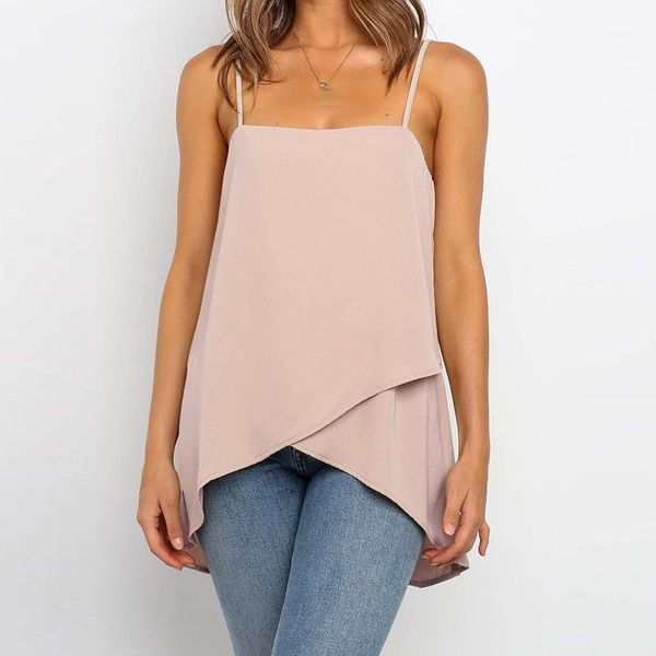 

casual irregular red black women chiffon sling tank beach woman tanks tees woman camis1, White